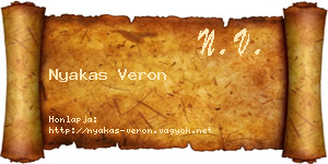 Nyakas Veron névjegykártya